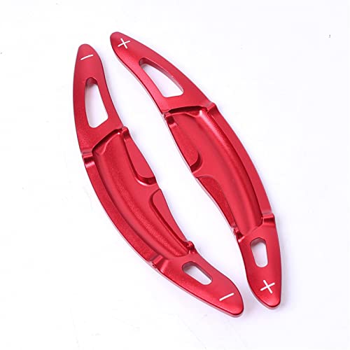 DEMULAX 2-teiliges Auto-Lenkrad-Schaltwippen-Verlängerungsset, for Porsche, for PANAMERA, for MACAN, for CAYENNE, 911 Boxster Cayman 718 Spyder 918 Aluminium Schaltwippe(Red) von DEMULAX