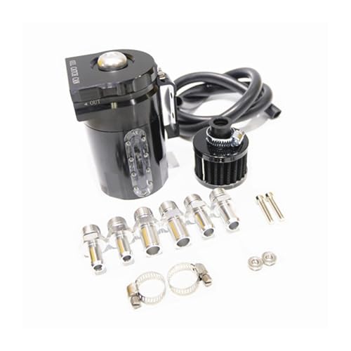 DEMULAX Aluminium Ölauffangbehälter Reservoir Tank Öltank Mit Luftfilter Und Filterplatte Universal 300ML Auto-Luftfilter von DEMULAX
