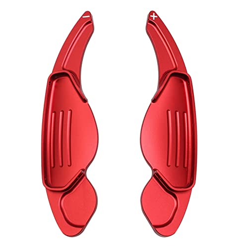 DEMULAX Lenkrad-Schaltwippen-Verlängerung, for Land Rover, for Range Rover, Evoque Discovery Sport, for Jaguar, XF XJ XJL Aluminium Schaltwippe(Red) von DEMULAX