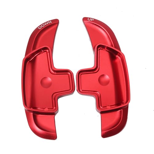 DEMULAX Lenkrad-Schaltwippenverlängerung, for Mercedes-Benz, ABCE GLE-Klasse W176 W205 W246 C117 W218, Aluminium-Schaltwippenblatt Schaltwippe(Style 2 Red) von DEMULAX