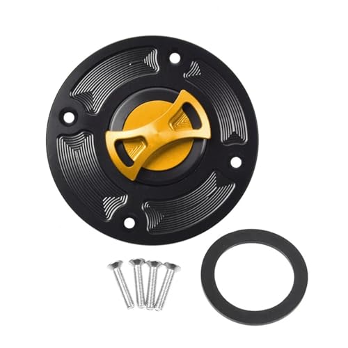 DEMULAX Motorrad CNC Tankdeckel Abdeckung, for GSXR600 GSXR750 GSXR1000 GSXR1300, for Hayabusa, TL1000S TL1000R GS500 SV650 GSF1200 Motorrad-Tankdeckel(Gold) von DEMULAX