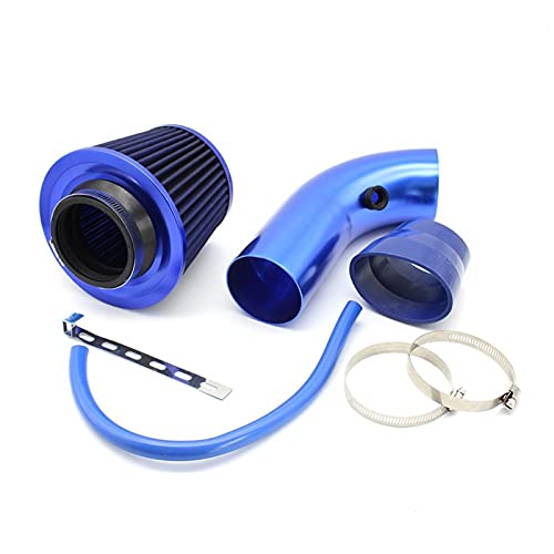 DEMULAX Turbo-Universal-Kaltansaugkit mit Filter, 76 mm, Auto-Gummischlauch, Hochleistungs-Induktions-Kompressor-Ansaugrohr Auto-Luftfilter(All Blue) von DEMULAX