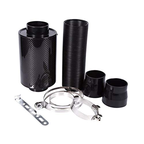DEMULAX Universal Auto 3 Zoll Carbon Fiber Kaltluftfilter Feed Geschlossene Ansaugung Induktionsrohr Schlauch Kit Universal Auto-Luftfilter von DEMULAX