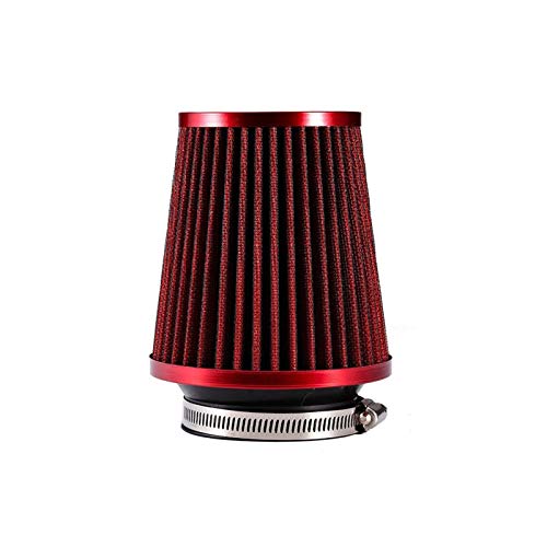 DEMULAX Universal Auto Luftfilter 3 zoll Cold Air INTAKE Kompressor 76mm Ansaugschlauch Kit Auto-Luftfilter(RED) von DEMULAX