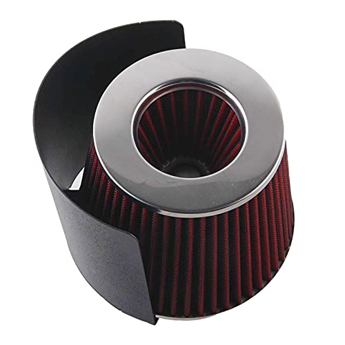 DEMULAX Universal Rot Blau Gary Schwarz Auto Luftansaugsystem High Flow Kegel Kaltluftfilter Pilzkopf Hitzeschild Abdeckung Auto-Luftfilter(ZH0175R) von DEMULAX