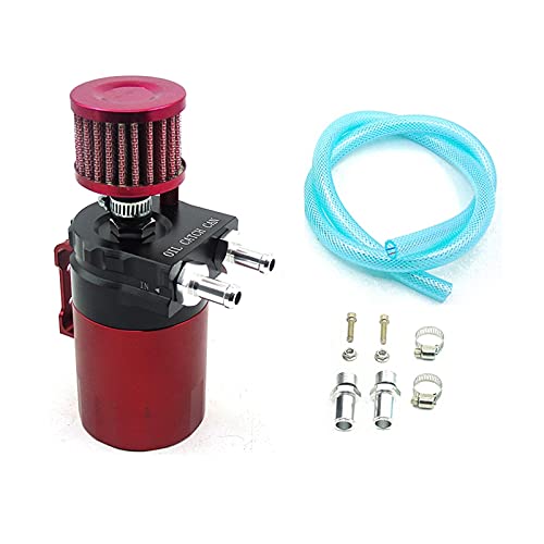 DEMULAX Verblüfft Aluminium Öl Auffangen Können Reservoir Tank Öl Tank Mit Luftfilter Universal 300ML Auto-Luftfilter(RED) von DEMULAX