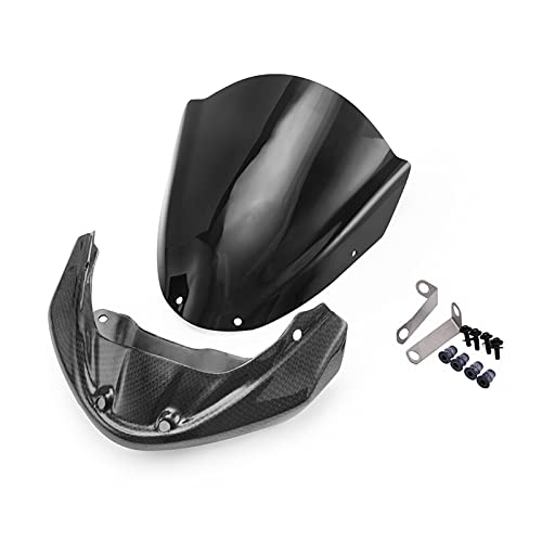 DEMULAX Windschutz Windschutzscheibe mit Halterung Frontwindabweiserabdeckung, for Yamaha, FZ MT 09 2014-2016 FZ09 MT09 FZ-09 MT-09 Motorrad Windschutzscheibe(Carbon Look) von DEMULAX