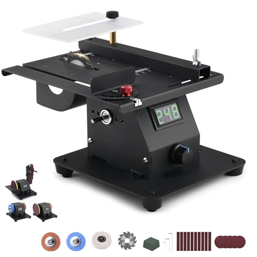 4-IN-1 Mini Tischkreissäge mit Siebenstufig Einstellbare Geschwindigkeit, Bandschleifer mit 10 Schleifbänder, Doppelschleifmaschine mit Polierwachs, Multifunktionsmaschine mit LED-Voltanzeige 4-IN-1 Mini Tischkreissäge mit Siebenstufig Einstellbare Geschwindigkeit, Bandschleifer mit 10 Schleifbänder, Doppelschleifmaschine mit Polierwachs, Multifunktionsmaschine mit LED-Voltanzeige von DENEWERK