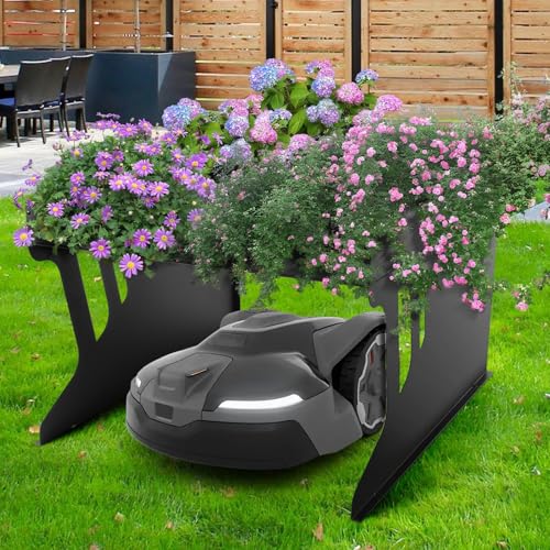 Garage für Mähroboter Rasenmäher, Mähroboter Garage aus Stahl, 80 x 66 x 48 cm (LXBXH), Garten Überdachung Dach Carport zum Rasenroboter, Sonnen und Regenschutz Mährobotergarage, Witterungsbeständig von DENEWERK