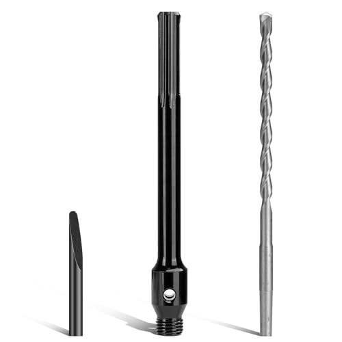 SDS MAX Aufnahmeschaft Verlängerung 250mm mit Zentrierbohrer （Gewinde M22 auf SDS MAX) Adapter für Kernbohrkrone Diamant Bohrkrone Lochsägen von DENEWERK
