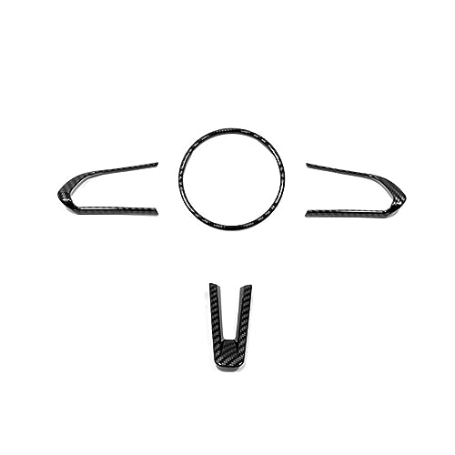 DENGG Auto Lenkrad Abdeckung Carbon Rot Silber Schalter Aufkleber Rahmen Trim Für Mazda 3 MX-30 CX-50 CX-60 CX-30 Zubehör 2022-2023 Auto-Lenkschutzabdeckung Lenkrad (Color : Carbon 123) von DENGG