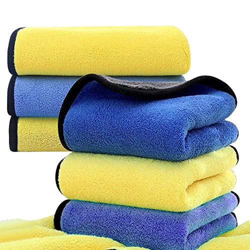6 Microfasertuch Autopflege,Mikrofasertücher, Microfaser Tuch Auto für Polieren Waschen Trocken Staubwischen und Pflegen, 40 x 40 cm,30 x 30 cm 40 x 60 cm (6 Stücke) von DENGXINMY