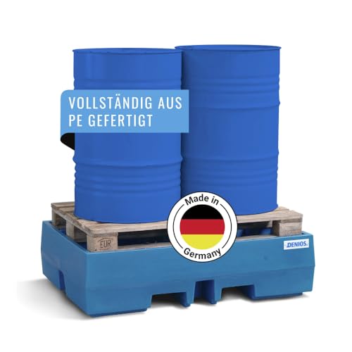Auffangwanne classic-line aus Polyethylen (PE) für 2 Fässer, ohne Gitterrost, 900x1300x350 von DENIOS