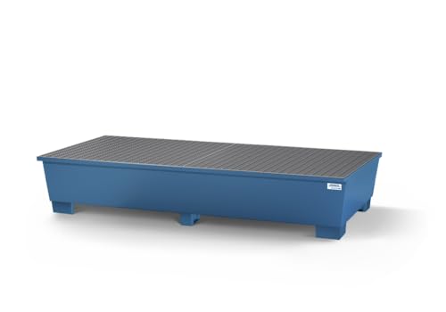 Auffangwanne classic-line aus Stahl für 2 IBC, lackiert, 2 Gitterrosten Auffangwanne classic-line aus Stahl für 2 IBC, lackiert, 2 Gitterrosten von DENIOS