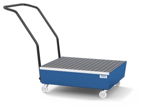 Fahrbare Auffangwanne classic-line aus Stahl für 2 Fässer à 60 l, lackiert, m. Gitterrost Fahrbare Auffangwanne classic-line aus Stahl für 2 Fässer à 60 l, lackiert, m. Gitterrost von DENIOS