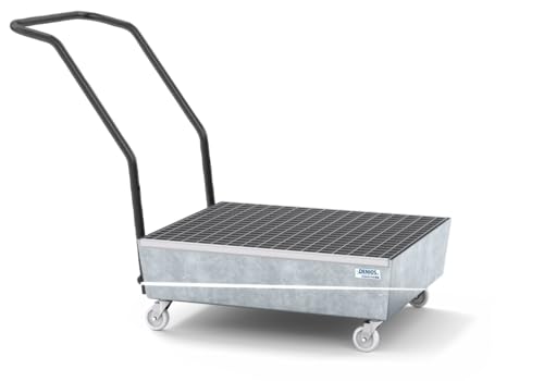 Fahrbare Auffangwanne classic-line aus Stahl für 2 Fässer à 60 l, verzinkt, m. Gitterrost Fahrbare Auffangwanne classic-line aus Stahl für 2 Fässer à 60 l, verzinkt, m. Gitterrost von DENIOS