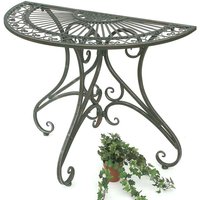 DanDiBo Tisch Halbrund Wandtisch Halbtisch 130434 Beistelltisch aus Metall 90 cm Gartentisch Konsole von DENK