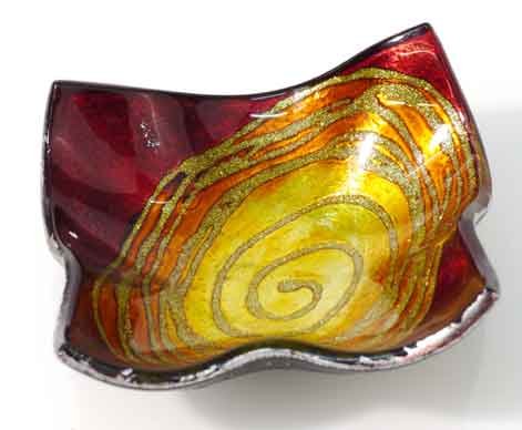 Teller Glas Deko Schale Mars rot (953311) von DENK