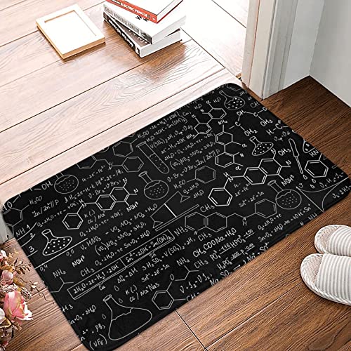 DENMER Abstrakte Wissenschaft Chemie Illustration 3D Fußmatte, leicht zu reinigender Flanellstoff, rutschfeste Unterseite, 1 cm dick von DENMER