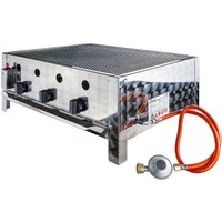 Dema - Gasbräter Gasgrill mit Grillrost Gastrobräter Tischgrill 3-flammig Wurstbrater von DEMA
