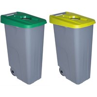 Packbehälter recyceln 110 Liter in 2 farbigen Behältern. Gesamtkapazität 220 Liter. von DENOX