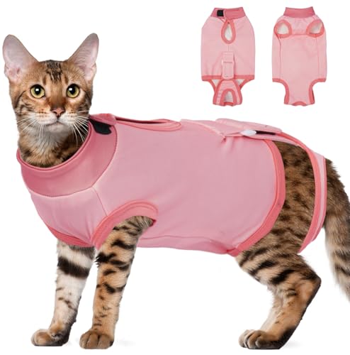 DENTRUN Body Katze nach OP Sanfter Katzenbody zum Leckenschutz nach Operationen OP Body für Kastration, Wunden Hautschutz Leicht einfach anzuziehen (Rosa, L) DENTRUN Body Katze nach OP Sanfter Katzenbody zum Leckenschutz nach Operationen OP Body für Kastration, Wunden Hautschutz Leicht einfach anzuziehen (Rosa, L) von DENTRUN