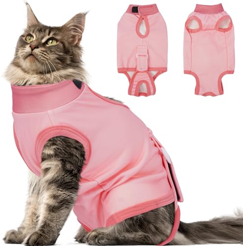DENTRUN Kastrationsbody Katze Verstellbarer Katzen OP Body für die Nachsorge Body für Katzen nach OP zur Wundheilung, Kastration Entwöhnung (Rosa, XL) DENTRUN Kastrationsbody Katze Verstellbarer Katzen OP Body für die Nachsorge Body für Katzen nach OP zur Wundheilung, Kastration Entwöhnung (Rosa, XL) von DENTRUN