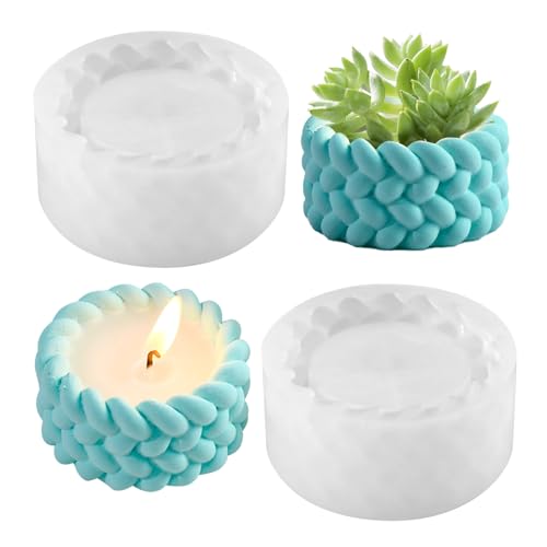 Silikonformen Gießformen, 2 Stück Silikonform Kerzenhalter Wiederverwendbare Gießformen Silikon für Beton, Gips, Epoxidharz von DENUOTOP