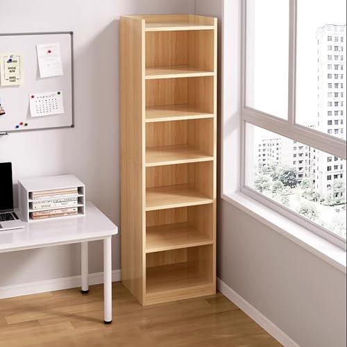 DEOPXF Drehbares Bücherregal Offene Aufbewahrung Mit Mehreren Gittern Benötigt Wenig Platz Geländerdesign Eckbücherregal Robust Und Langlebig(Oak,30x24x180cm) von DEOPXF