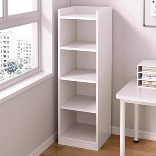 DEOPXF Drehbares Bücherregal Offene Aufbewahrung Mit Mehreren Gittern Benötigt Wenig Platz Geländerdesign Eckbücherregal Robust Und Langlebig(Weiß,30x24x124) von DEOPXF