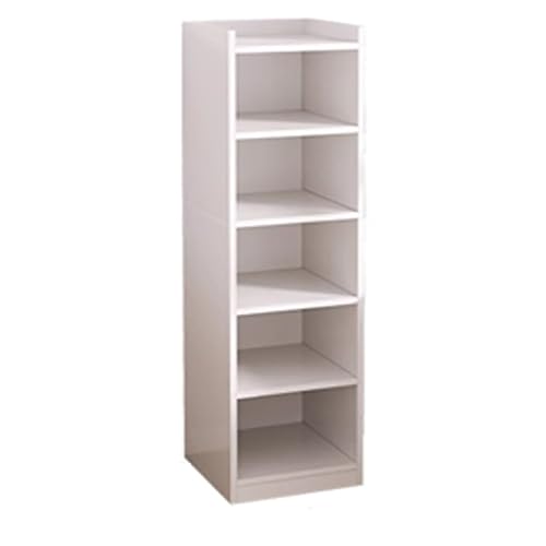 DEOPXF Drehbares Bücherregal Offene Aufbewahrung Mit Mehreren Gittern Benötigt Wenig Platz Geländerdesign Eckbücherregal Robust Und Langlebig(Weiß,30x24x152cm) von DEOPXF