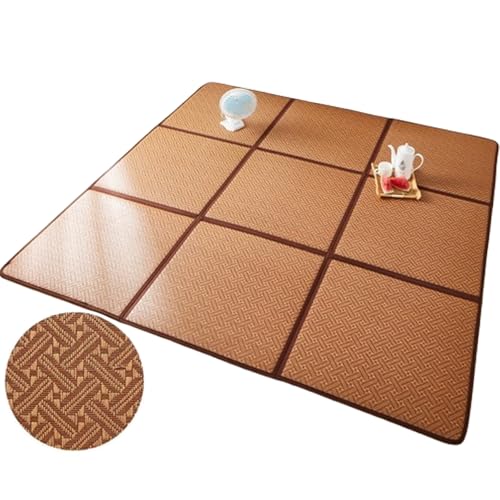DEOPXF Japanische Tatami Matte Faltbare Lagerung Spart Platz Faltbare Igusa-Matratze Nahtlose Spleißen Weich Und Bequem Schöne Muster(Pattern6,4squares120x120cm) von DEOPXF