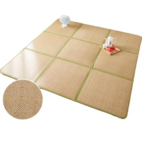 DEOPXF Japanische Tatami Matte Faltbare Lagerung Spart Platz Faltbare Igusa-Matratze Nahtlose Spleißen Weich Und Bequem Schöne Muster(Pattern9,6squares120x180cm) von DEOPXF