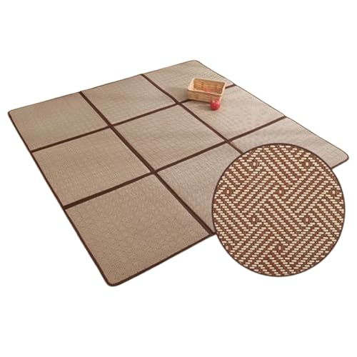DEOPXF Japanische Tatami Matte Rattanmaterial Hohe Elastizität Und Keine Verformung Faltbare Igusa Matratze Kann Zur Aufbewahrung Gefaltet Werden(Pattern3,6squares120x180cm) von DEOPXF