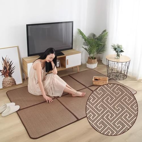 DEOPXF Japanische Tatami Matte Rattanmaterial Hohe Elastizität Und Keine Verformung Faltbare Igusa Matratze Kann Zur Aufbewahrung Gefaltet Werden(Pattern4,4squares120x120cm) von DEOPXF