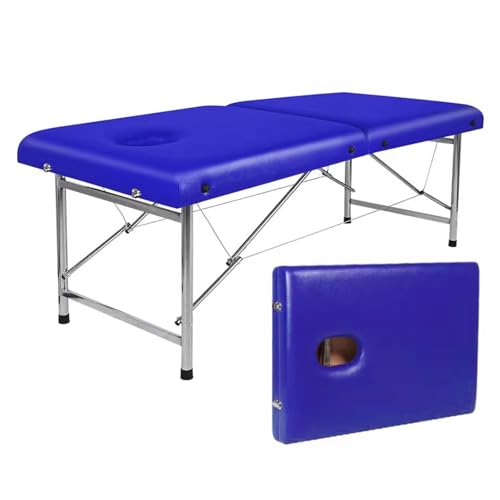 DEOPXF Massageliege Antirutschmatten Edelstahlrahmen Faltbares Therapiebett Barrenverstärkung Weich Und Bequem Nicht Leicht zu Verformen(Blau) von DEOPXF