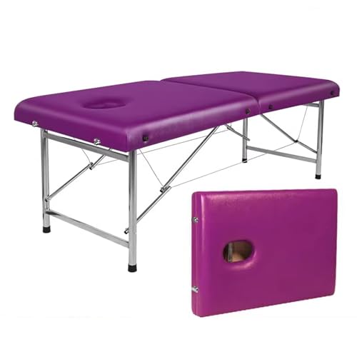 DEOPXF Massageliege Antirutschmatten Edelstahlrahmen Faltbares Therapiebett Barrenverstärkung Weich Und Bequem Nicht Leicht zu Verformen(Lila) von DEOPXF