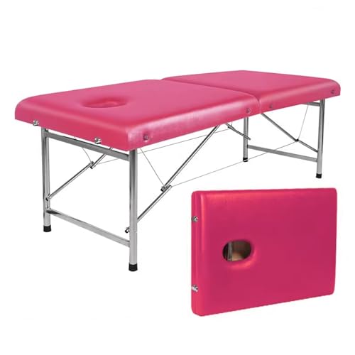 DEOPXF Massageliege Antirutschmatten Edelstahlrahmen Faltbares Therapiebett Barrenverstärkung Weich Und Bequem Nicht Leicht zu Verformen(Rosa) von DEOPXF