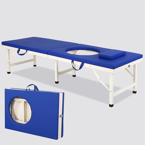 DEOPXF Massageliege Dreieckige Verstärkung Integrierte Schweißnaht Therapiebett Stabil und Wackelfrei Faltbar Leicht und Tragbar(Blau,180x70x47cm) von DEOPXF