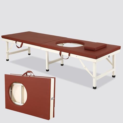 DEOPXF Massageliege Dreieckige Verstärkung Integrierte Schweißnaht Therapiebett Stabil und Wackelfrei Faltbar Leicht und Tragbar(Braun,180x60x43cm) von DEOPXF