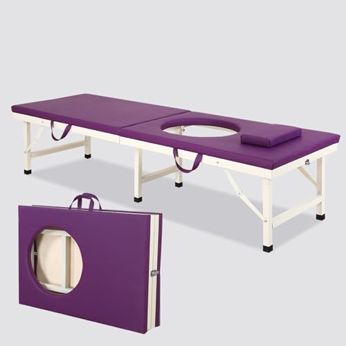 DEOPXF Massageliege Dreieckige Verstärkung Integrierte Schweißnaht Therapiebett Stabil und Wackelfrei Faltbar Leicht und Tragbar(Lila,180x70x47cm) von DEOPXF