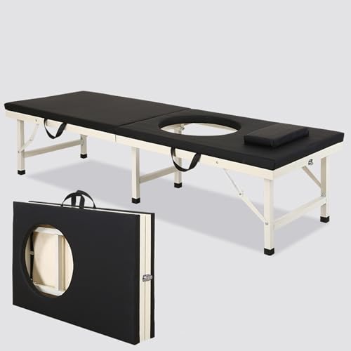 DEOPXF Massageliege Dreieckige Verstärkung Integrierte Schweißnaht Therapiebett Stabil und Wackelfrei Faltbar Leicht und Tragbar(Schwarz,180x60x43cm) von DEOPXF
