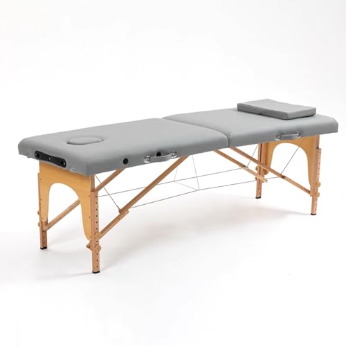 DEOPXF Massageliege Massivholzrahmen Stabil und Langlebig Nicht Leicht zu Verformen Therapiebett Höhenverstellbar rutschfeste Matten(Gray,70cm) von DEOPXF