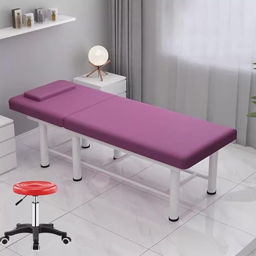 DEOPXF Massageliege Metallrahmen Stabil und Langlebig Nicht Leicht zu Verformen Therapiebett Verstellbare rutschfeste Füße Leise und Verschleißfest(Lila,Square Belt Chair) von DEOPXF
