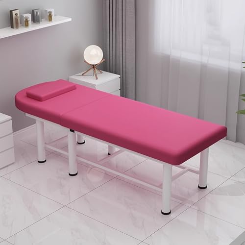 DEOPXF Massageliege Metallrahmen Stabil und Langlebig Nicht Leicht zu Verformen Therapiebett Verstellbare rutschfeste Füße Leise und Verschleißfest(Rose Red,Round Model) von DEOPXF