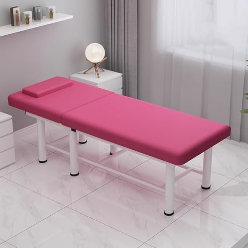 DEOPXF Massageliege Metallrahmen Stabil und Langlebig Nicht Leicht zu Verformen Therapiebett Verstellbare rutschfeste Füße Leise und Verschleißfest(Rose Red,Square Model) von DEOPXF