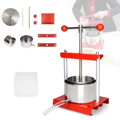 DEOPXF Saftpresse Manuell Edelstahl Schneckenpressen Design Abnehmbar Zur Reinigung Cast Iron Juicer Einfach Zu Bedienen Hohe Pressleistung(2L) von DEOPXF