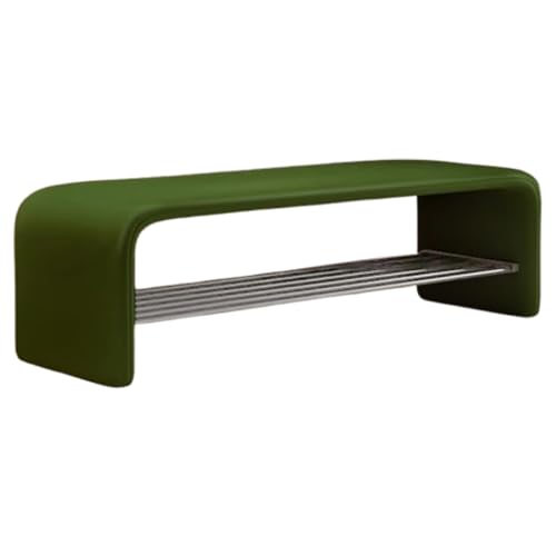 DEOPXF Schuhbank Verdickter Rahmen Aus Kohlenstoffstahl Schwammkissen Schuhregal Holz Robust Und Langlebig Stabile Tragfähigkeit 200kg(Grün,100x35x40cm) von DEOPXF