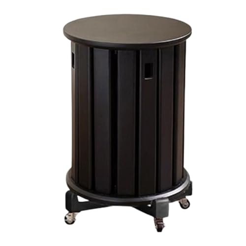 DEOPXF Stapelbare Hocker 4er-Set Leicht Zu Bewegen Mit Rädern Robust Und Langlebig Stapelbar Platzsparend Stapelbar Verschleißfest Und Kratzfest(Schwarz,with Wheels) von DEOPXF