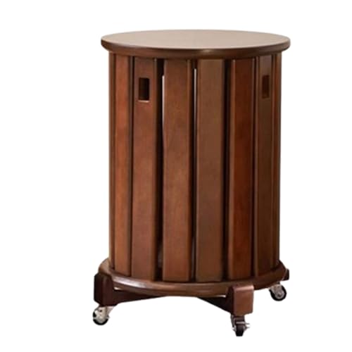 DEOPXF Stapelbare Hocker 4er-Set Leicht Zu Bewegen Mit Rädern Robust Und Langlebig Stapelbar Platzsparend Stapelbar Verschleißfest Und Kratzfest(Walnut,with Wheels) von DEOPXF
